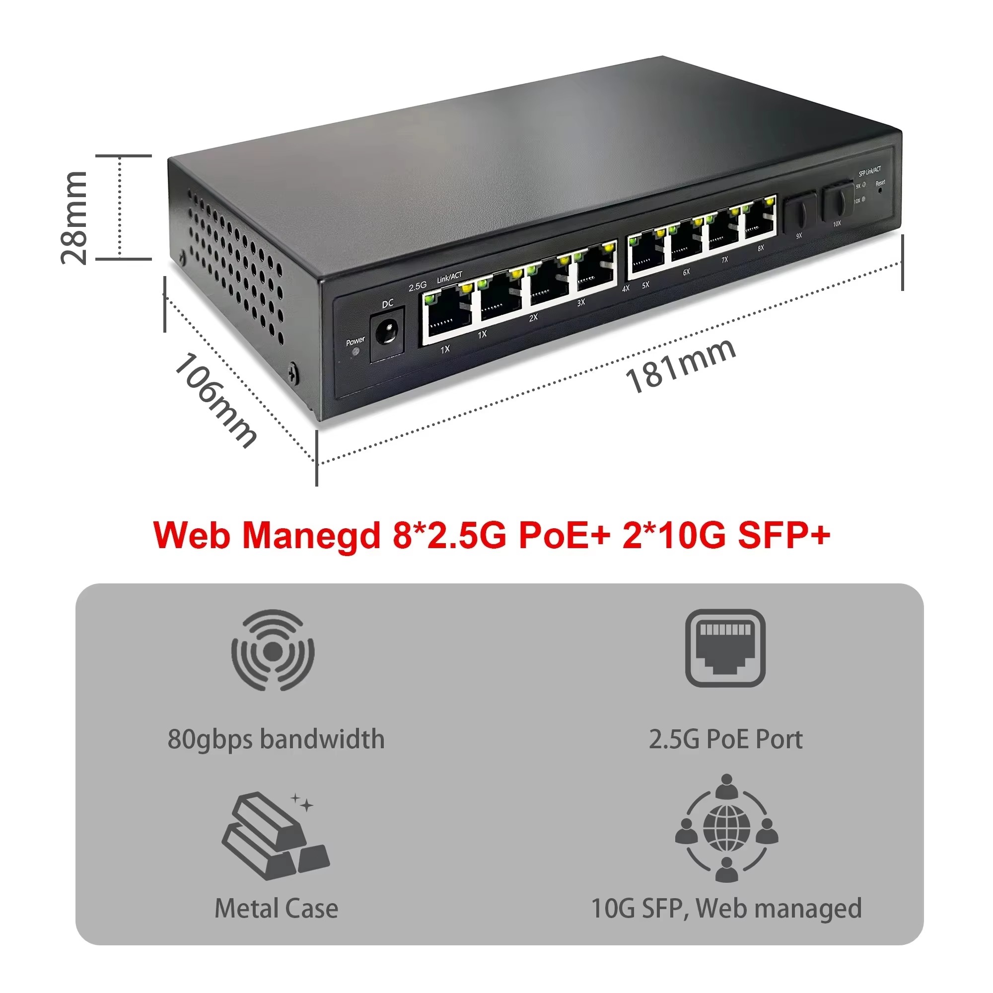 2.5G 스마트 웹 관리형 PoE 스위치, 8포트, I - Sfp+ 10G Managed Switch 8 Port 리뷰 및 가격