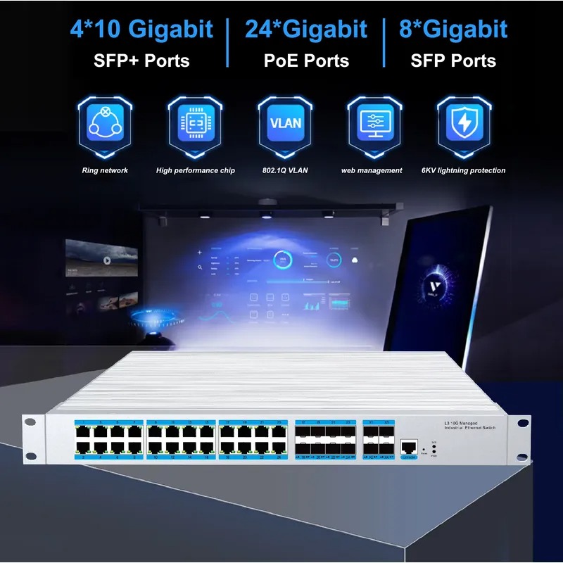 24포트 PoE 산업용 관리형 스위치, 4개의 10G  - Sfp+ 10G Managed Switch 8 Port 리뷰 및 가격